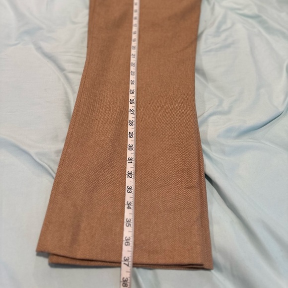 J. Crew Tan Wool Blend 12P Lined Straight Leg Faux Belt Dress Pant. - Picture 6 of 10